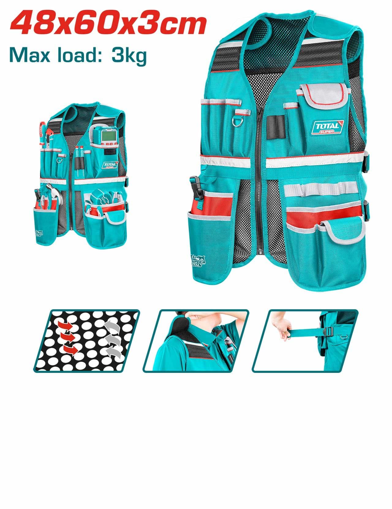 Елек Total Tool TTVT16025, 48x60x3 см, 17 џебови