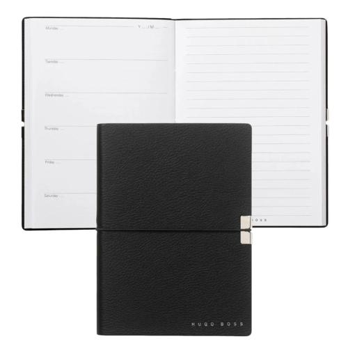 HUGO BOSS Нотес, А5, 100гр, 80Листа,Со линии, Elegance Storyline,HNH124AA, Црна