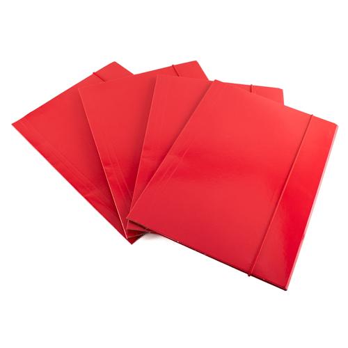 BG OFFICE Папка со ластик, Картонска, 600 гр, 24x34 цм, XL, 02268458, Црвена
