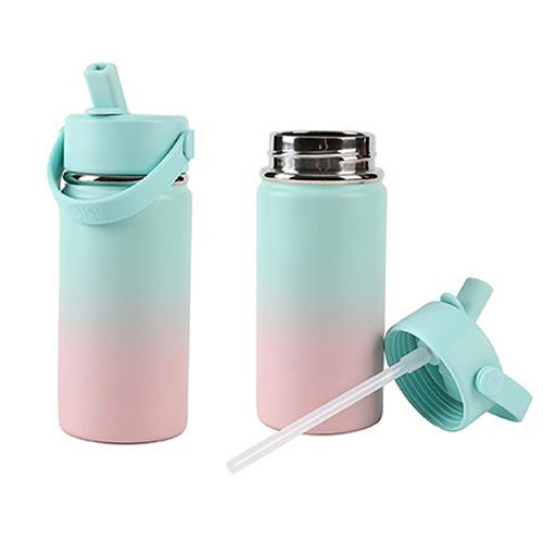 I-TOTAL Термос, Шише, Со Цевка, 400мл, ID0523, Розе/Сина