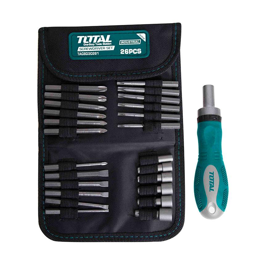 Комплет од шрафцигери Total од 26 парчиња TACSD30266