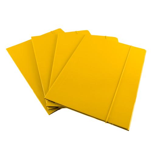 BG OFFICE Папка со ластик, Картонска, 600 гр, 25*34 цм, , XL, 02268459, Жолта
