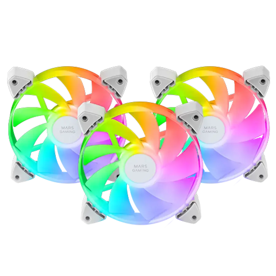 MARS Gaming, Комплет Вентилатори За Куќиште, 3x120mm Fans, MF-3AR White
