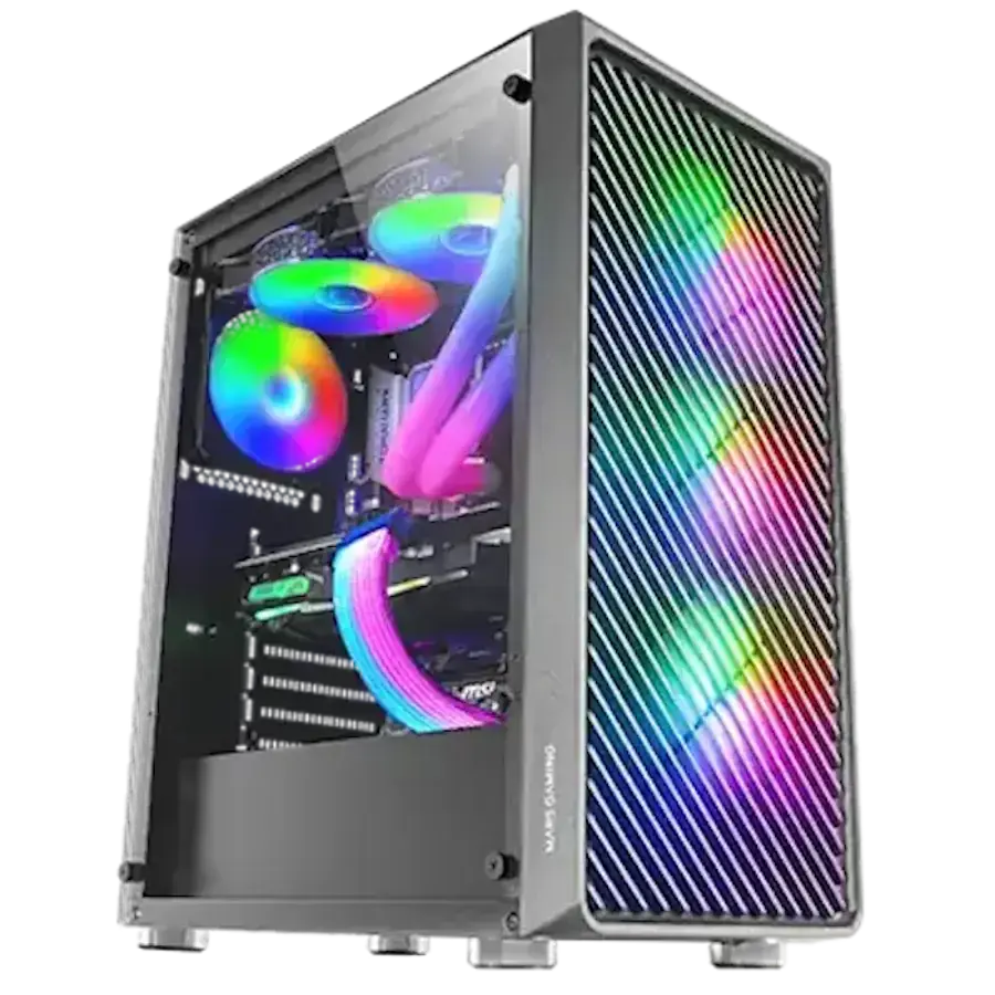 MARS Gaming, Gaming Куќиште За Компјутер, ATX RGB Semitower, MC-F Црн