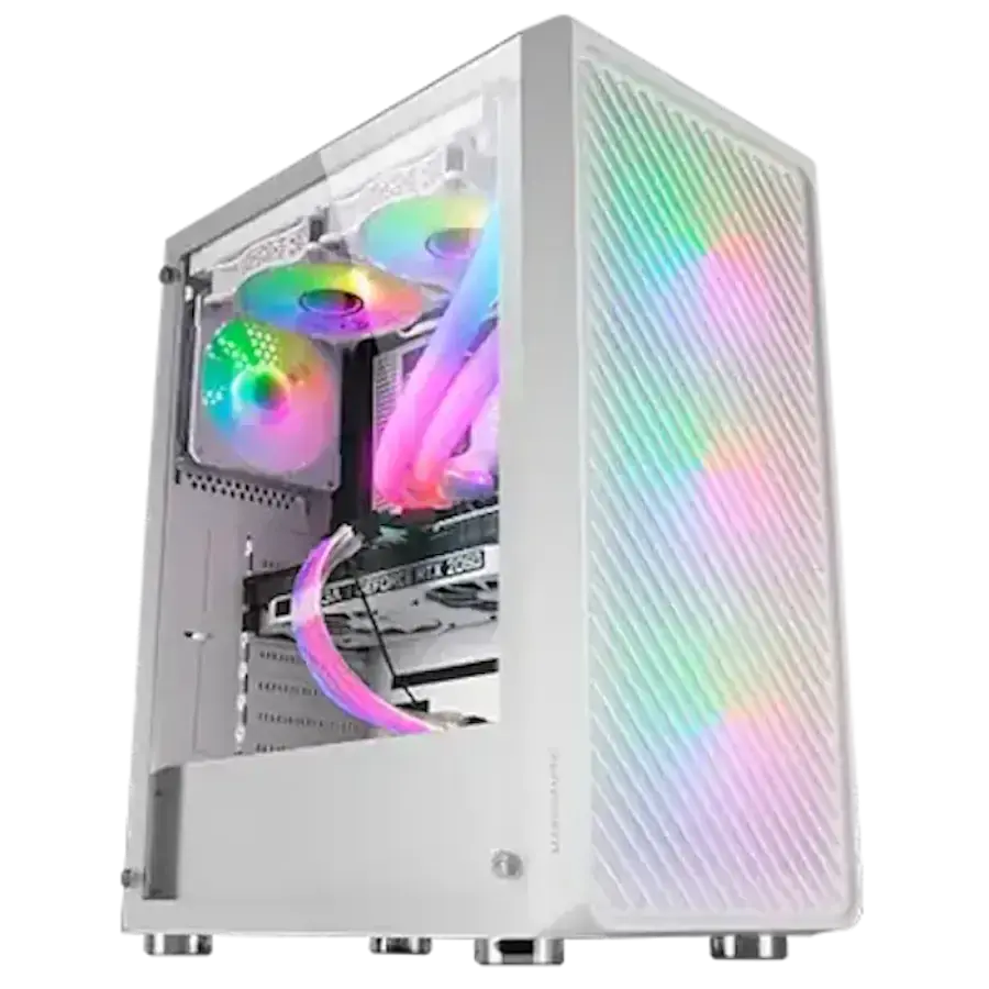 MARS Gaming, Gaming Куќиште За Компјутер, ATX RGB Semitower, MC-F Бел