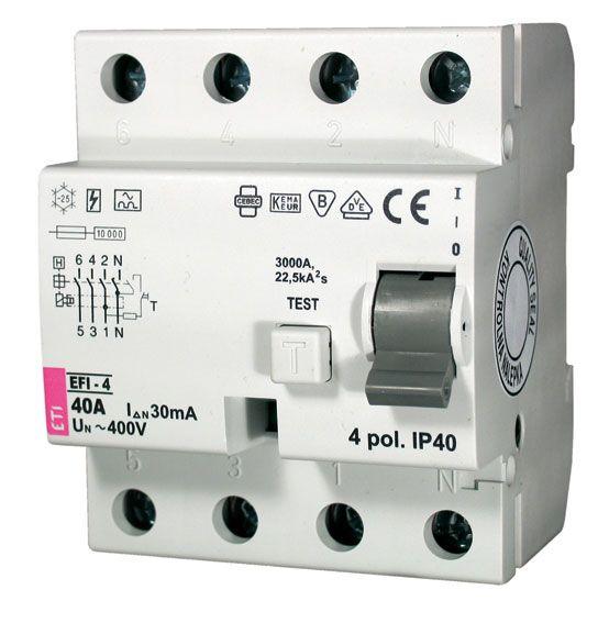 ETI Диференцијална склопка 40A/0.03A, 4P – EFI-4 ETI