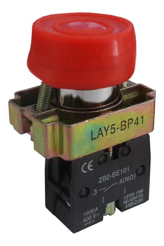 Alfa Electric Тастер, НО, црвен, ИП65, гумиран – BP41