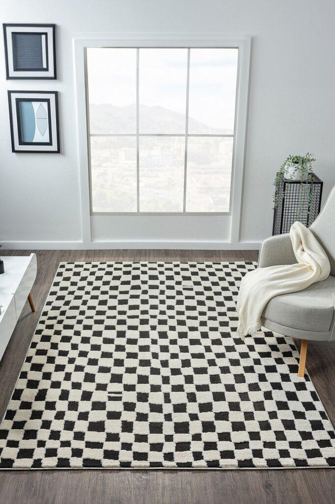 Тепих Conceptum Hypnose Jung 7185, 100x300 см, црно-бел