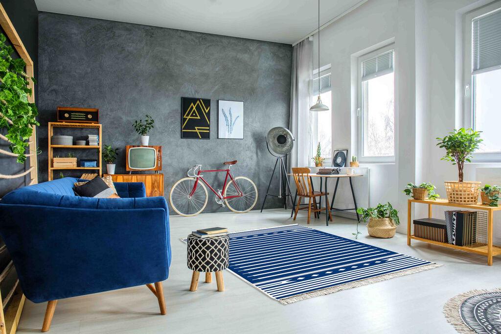 Тепих Conceptum Hypnose Klm0133, 150x100 см, црно-бел