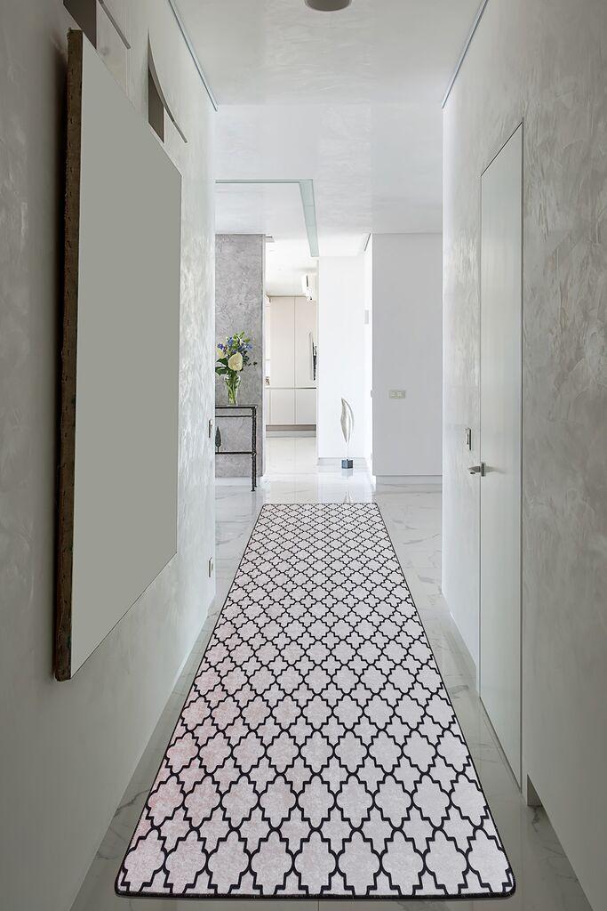 Тепих „Концептум Хипноза Купа", 80x200 см, црно-бел