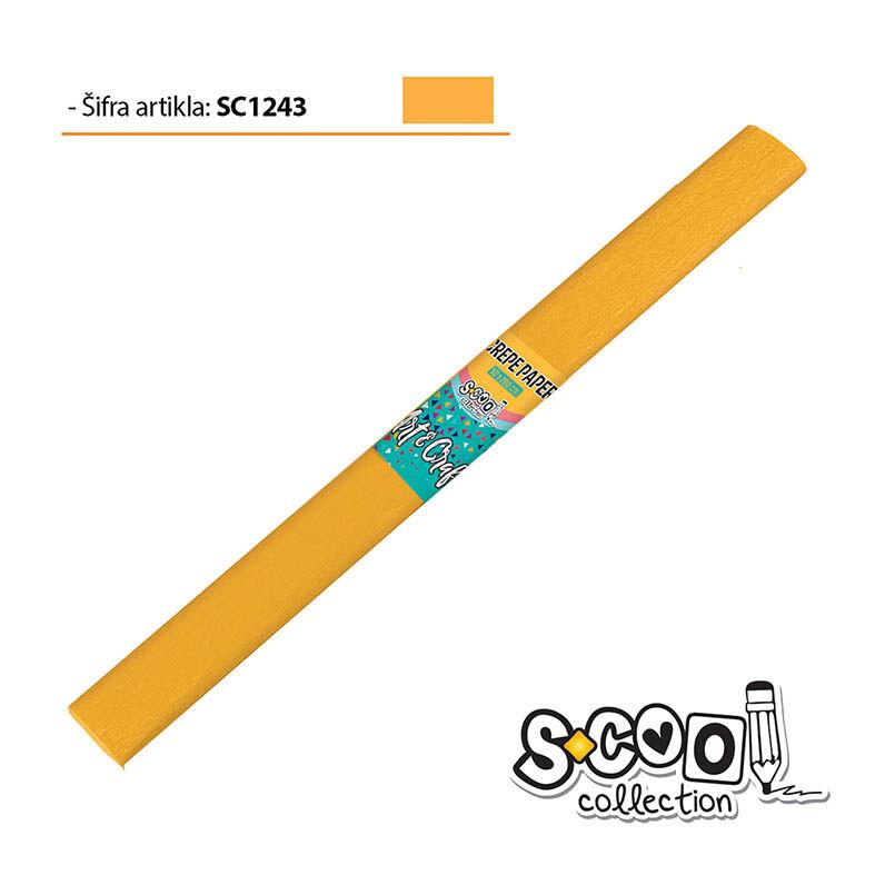 Scool Креп хартија, темно жолта 50*200