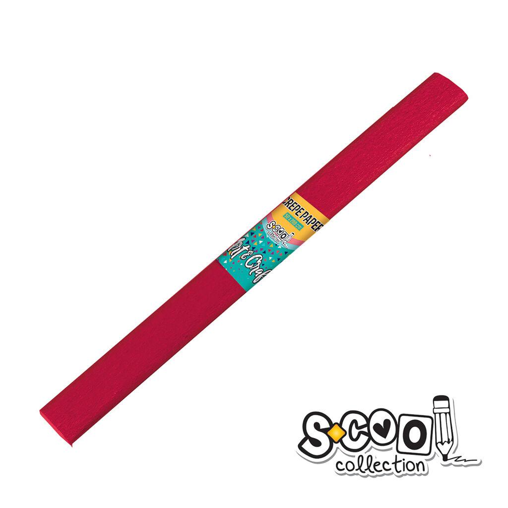 Scool Креп хартија, светло црвена 50*200