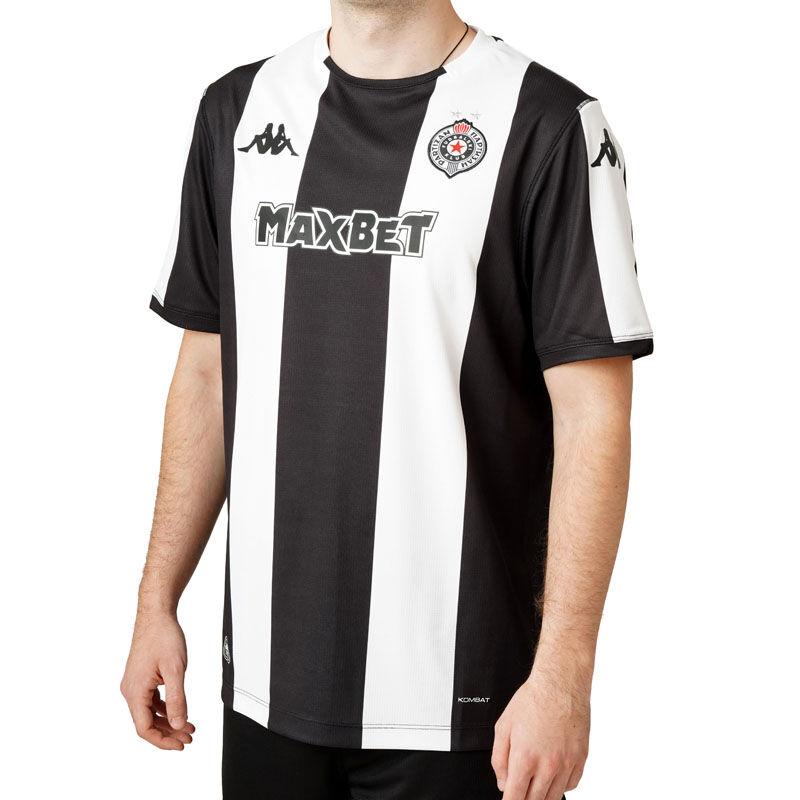 Машки дрес за Kappa Kombat 2026 Home Partizan, црно-бел