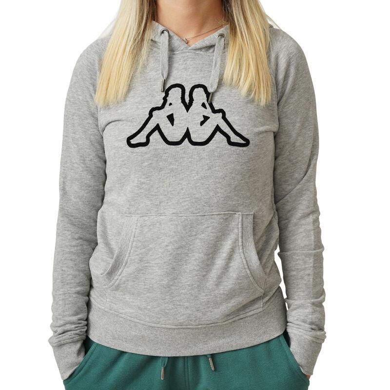 Женски дуксер Kappa со лого на целер, сив