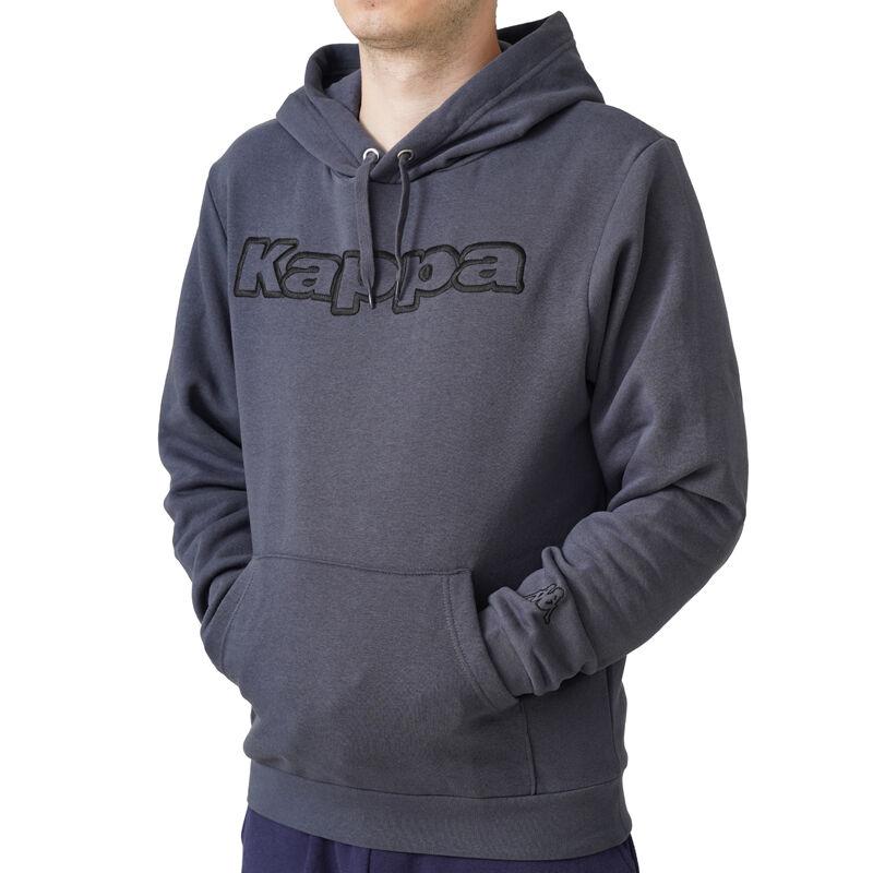 Машки дуксер Kappa со лого на тапанчиња, темно сиви