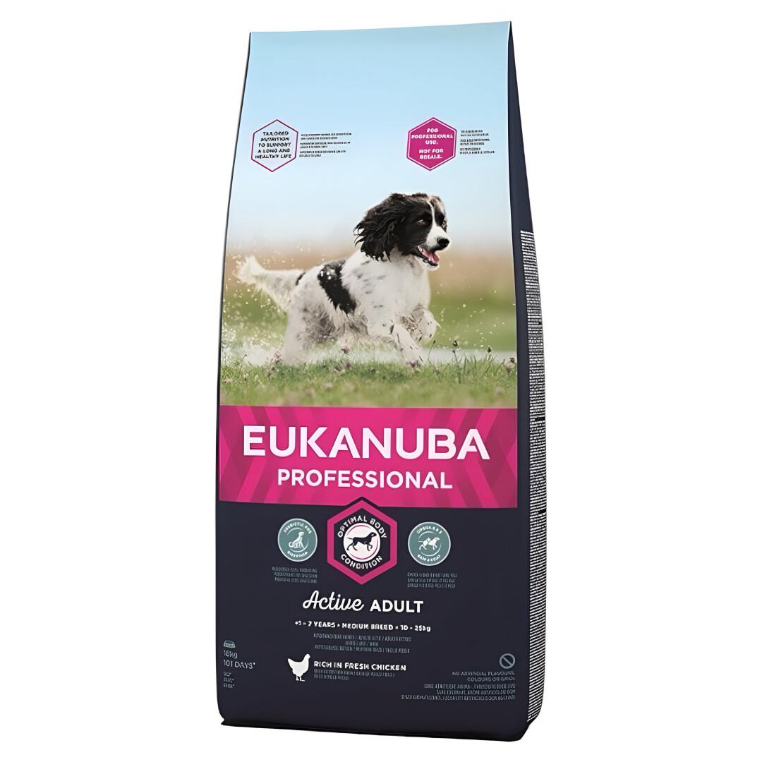 EUKANUBA Adult Medium Breed Гранули со Пилешко и Зеленчук [Вреќа 18кг]