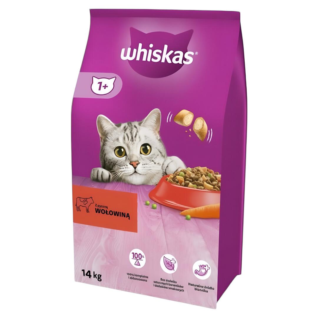 WHISKAS Whiskas 1+ Брикети со Говедско и зеленчук [Вреќа 14кг]