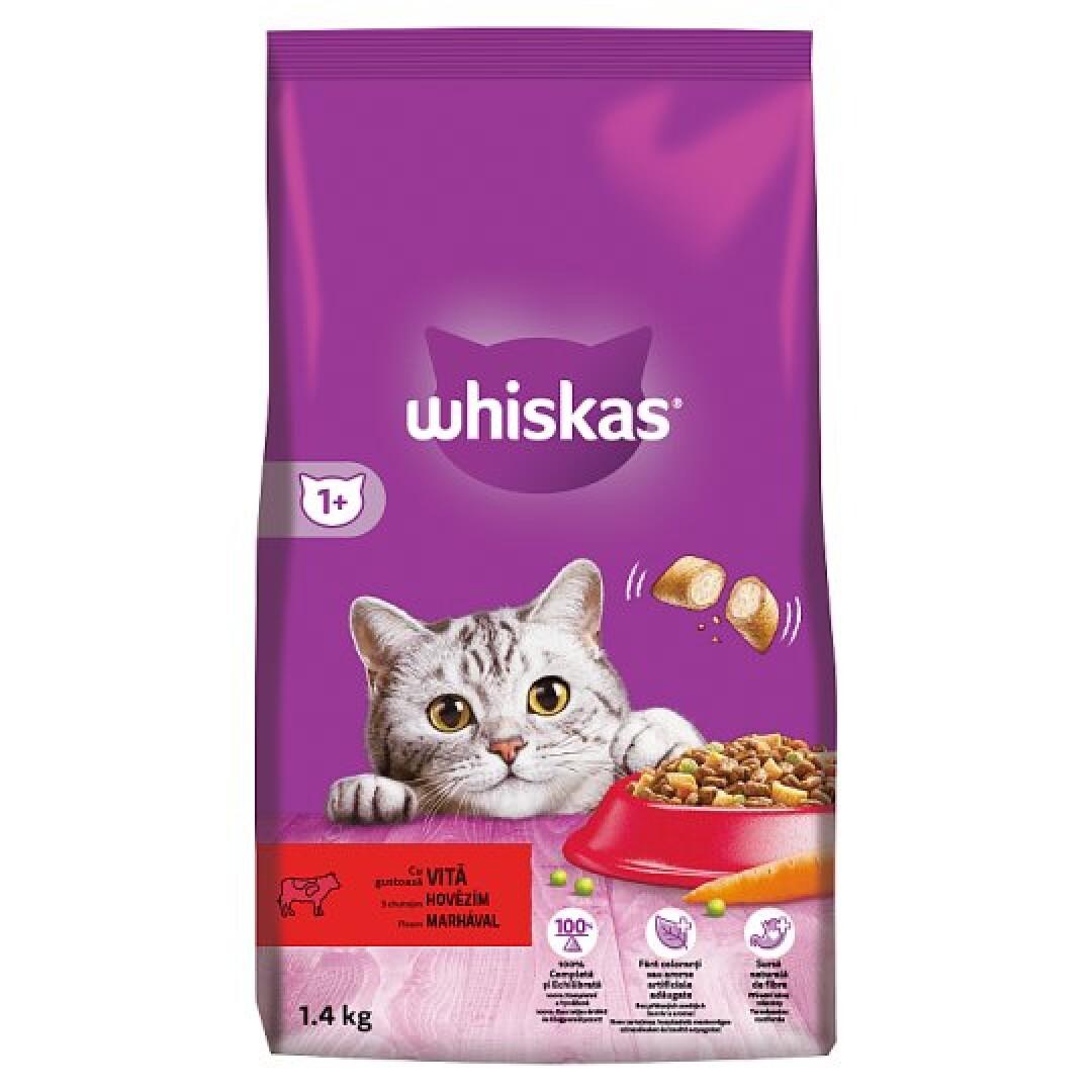 WHISKAS Whiskas 1+ Брикети со Говедско и зеленчук [Вреќа 1.4кг]