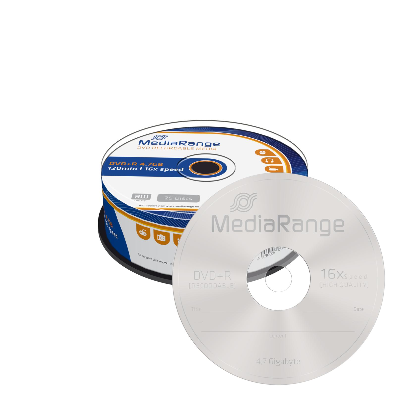 MEDIA RANGE DVD-R, 4.7GB, 16x Speed, 1/1, Slimcase, MR418