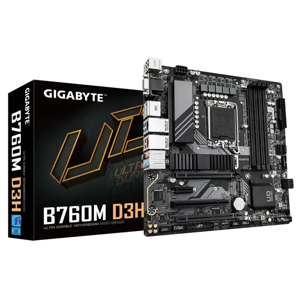 GIGABYTE Матична плоча Intel B760 AMI UEFI, B760M, D3HP, DDR4 1.0