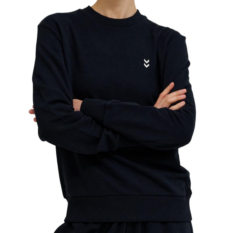HUMMEL Женска дуксерка HML Pulse Co Regular W со среден врат, црна