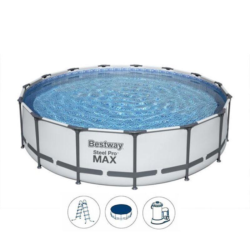 Bestway базен за двор Steel Pro Max 56950, 427 x 107 см, сив