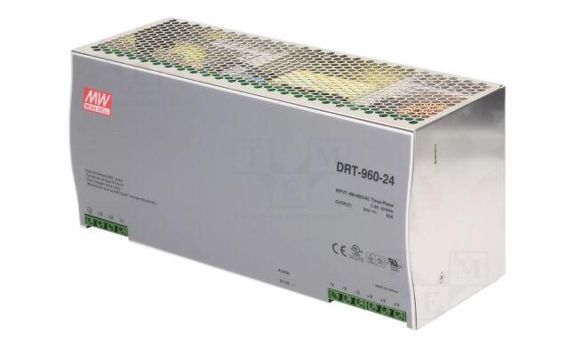 Alfa Electric DIN напојување 24V 40A 960W, влез 3x380V DRT-960-24