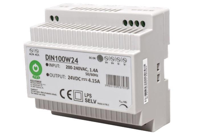 Alfa Electric DIN напојување 24V 4.15A 100W DIN100W24V