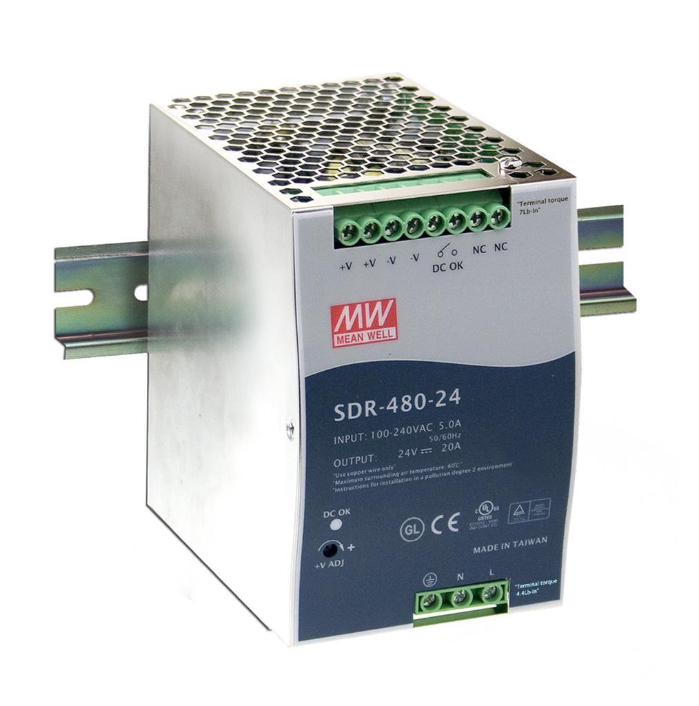 MeanWell Напојување Mean Well 24V DC 20A  SDR-480-24
