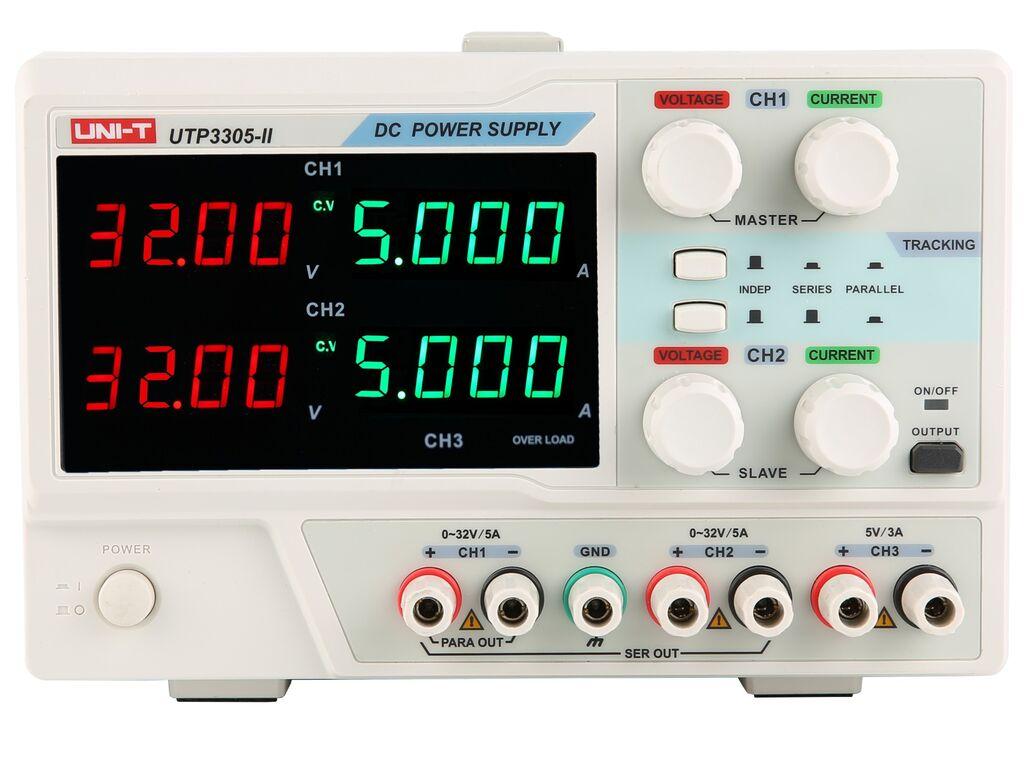UNI-T Лабораториско напојување UNI-T UTP3305-II, 2x0–32V 0–5A + 5V 3A DC 3-канално