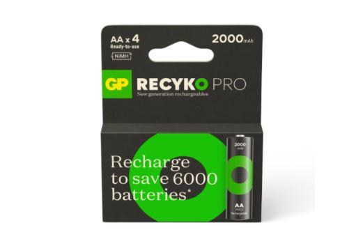 GP battery NiMH батерии 4xAA 1.2V 2000mAh ReCyko Pro GP