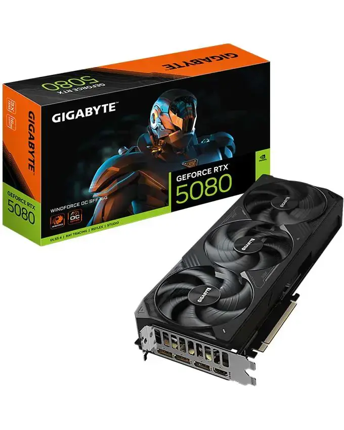 Графичка картичка Gigabyte GeForce RTX 5080 Windfoce, GV-N5080WF3OC-16GD, 16GB, GDDR7, 256bit, 3xDP/HDMI