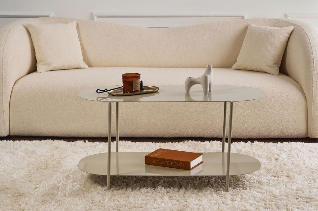 Маса Hanah Home Club Shb-14-B, 100x45x51 см, сива