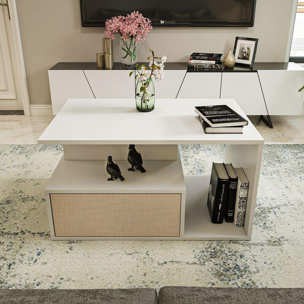 Маса Hanah Home Club Mana, 90x48.6x60 см, бела