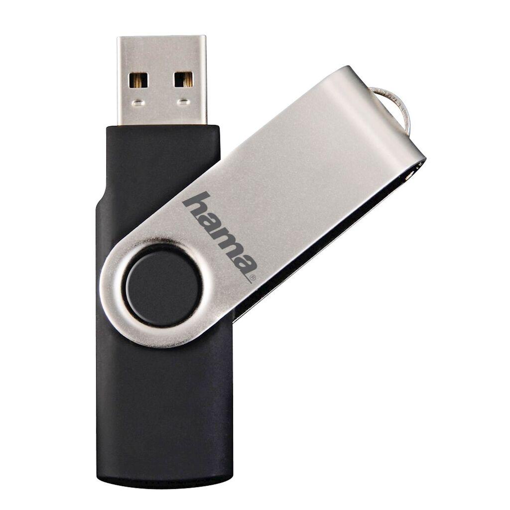 Hama USB, Rotate 2.0 64GB, 10MB/s, црно/сиво