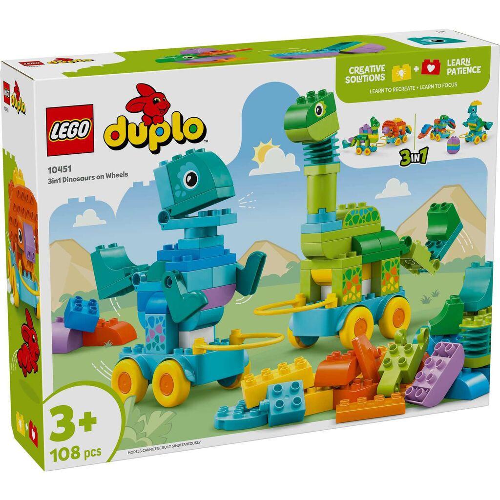 LEGO DUPLO 3-во-1 Диносауруси на тркала 3+