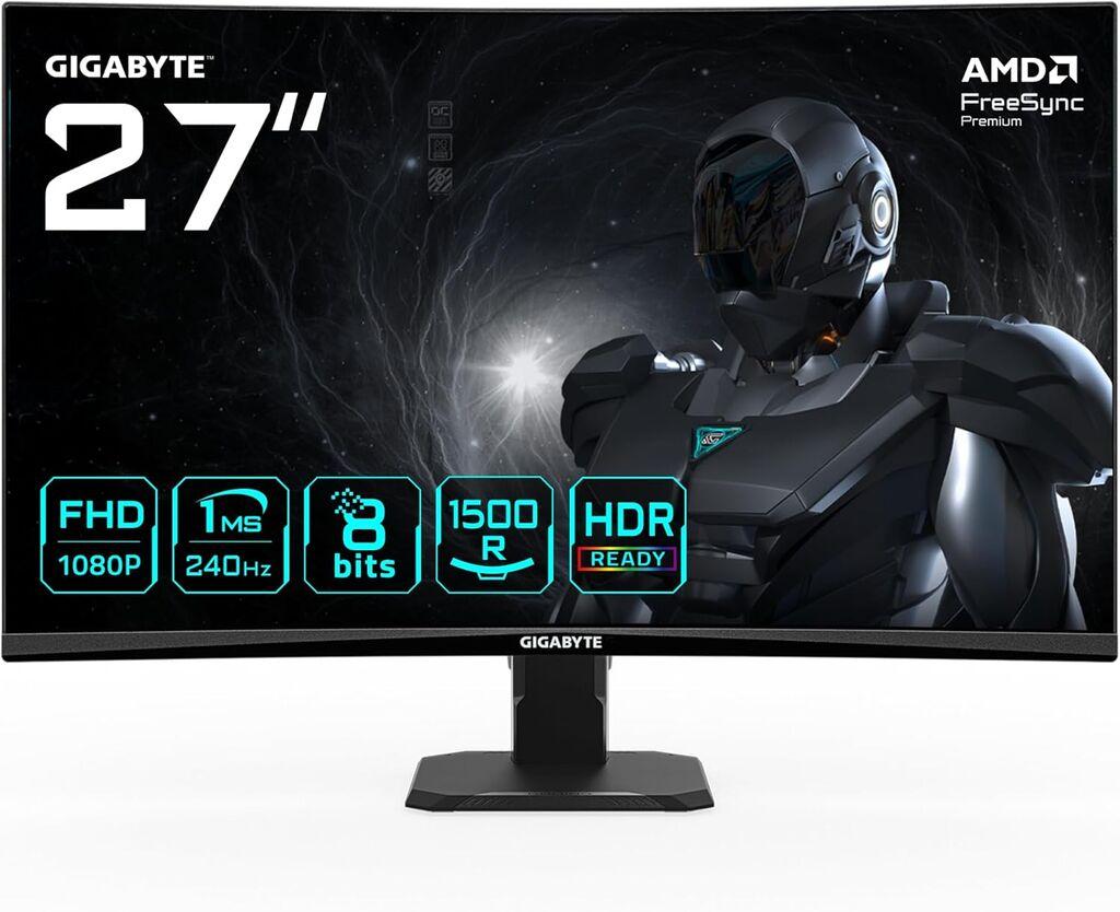 GIGABYTE гејмерски монитор 27 инчи GS27FC2 FHD 1920x1080 VA 240Hz