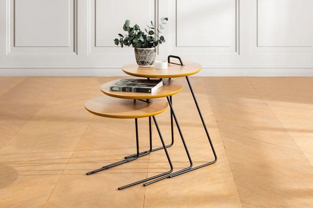 Комплет масички за кафе Hanah Home Metis, 3 парчиња, кафеава