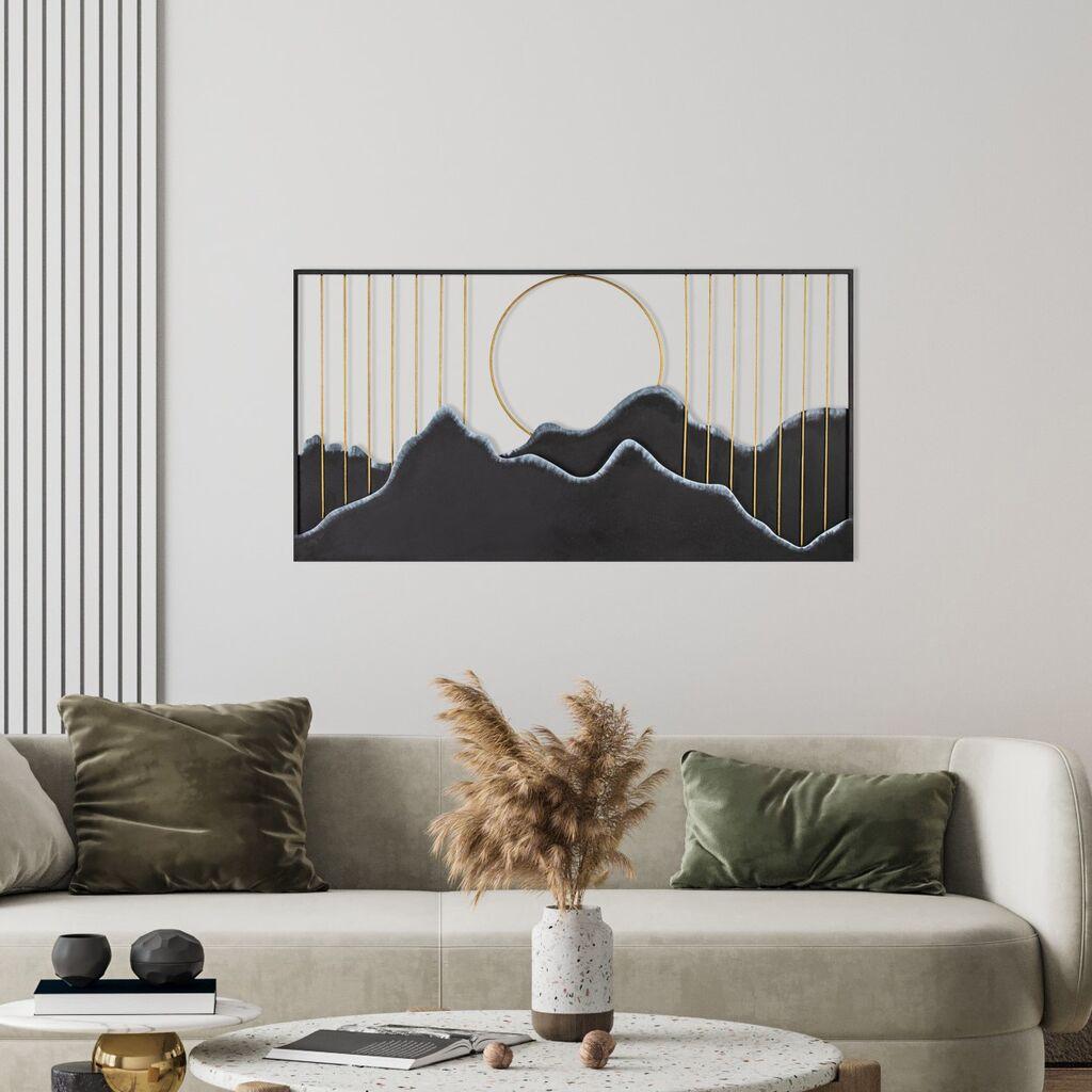 Wallity dzидна декорација Сагармата-1, 114x4x60 см, црна и златна боја