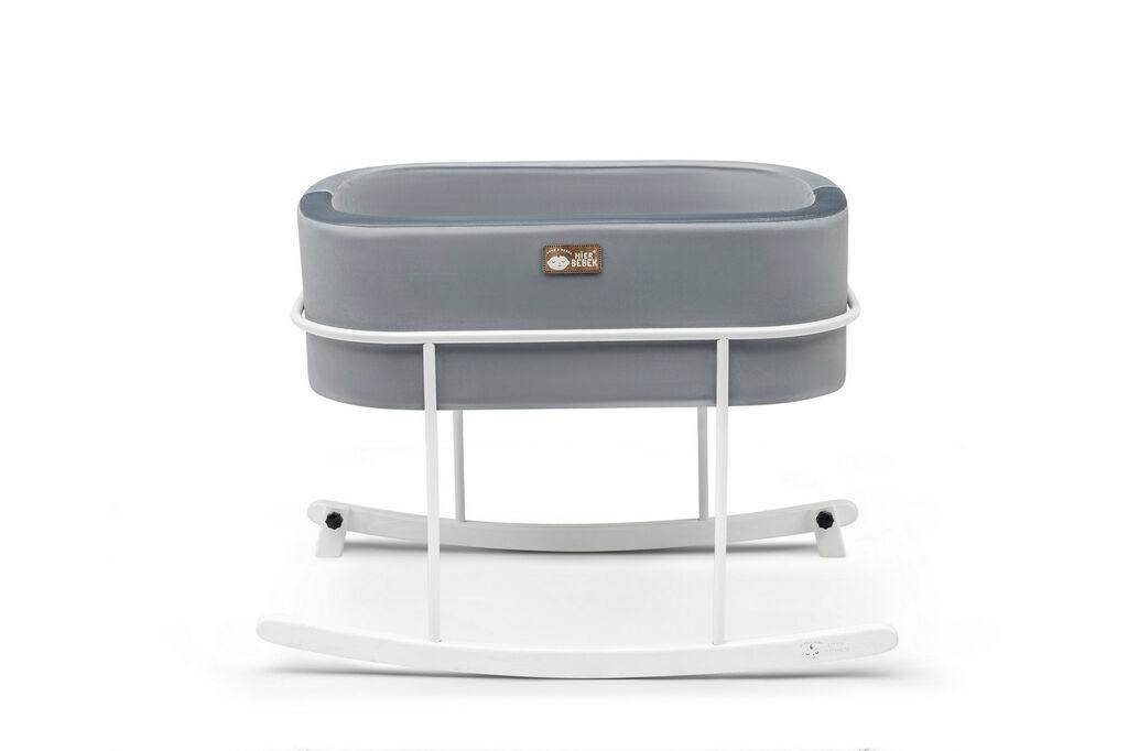 Метална лулка за дом Hanah Home, 90x70x58 см, сиво-бела