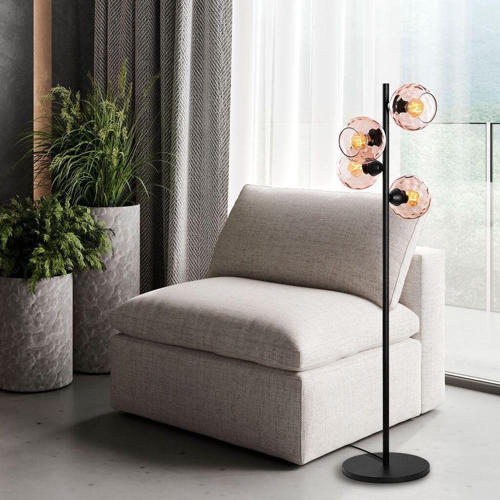 Подна ламба Opviq Benek-15-14531, 36x36x135 см, IP20, црно-црвена