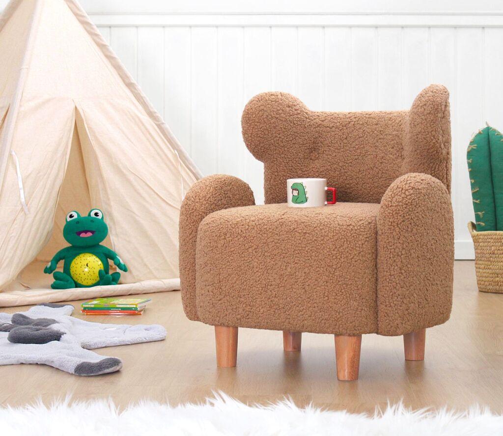 Детска фотелја Atelier del Sofa Juano Teddy, 55x61x55 см, кафеава