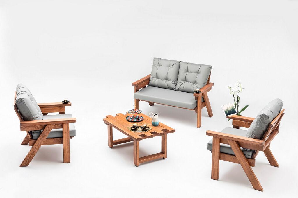 Комплет градинарски мебел Hanah Home Abant, сив