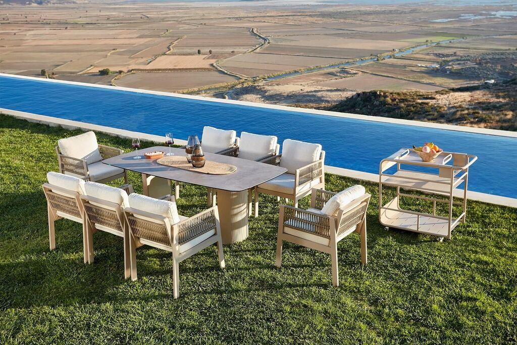 Комплет градинарски мебел Hanah Home, керамика Тоскана, беж