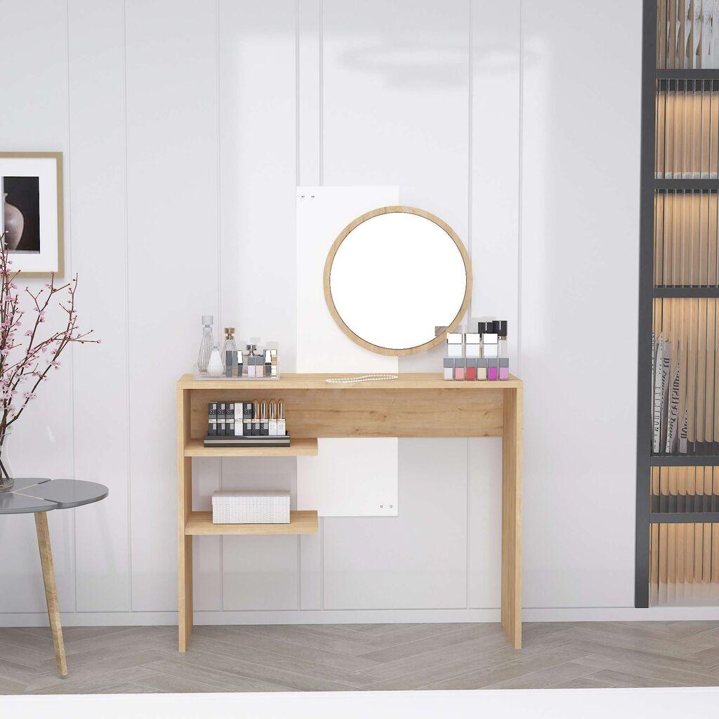 Тоалетна масичка Hanah Home Дали, 96x130x29,6 см, кафеаво-антрацит