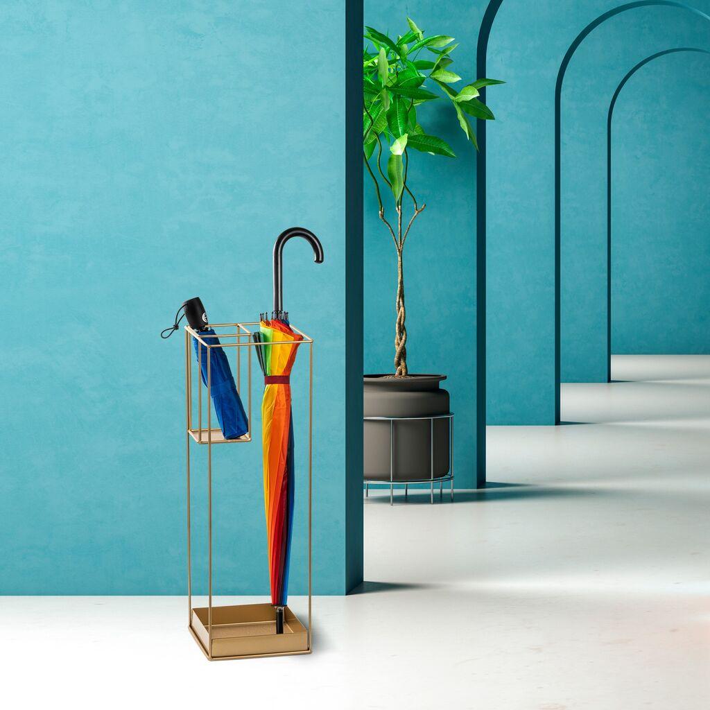 Штанд за чадор Aberto Design Semsiye-008, 20x20x61 cm, златни бои