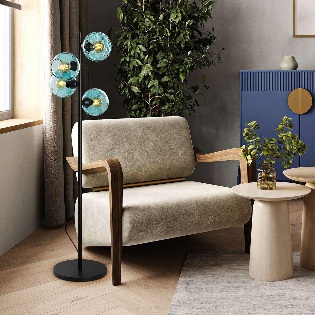 Подна ламба Opviq Benek-15-14532, 36x36x135 см, IP20, црно-сина