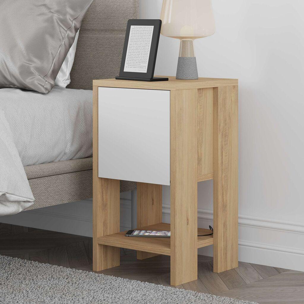 Ноќна масичка Hanah Home Emma, ​​​​30x55x30 см, бела