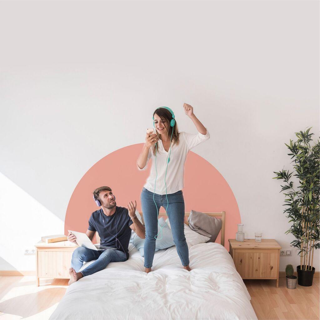 Налепница за dzид Wallity MB-00109, 100x60 см, боја на праска