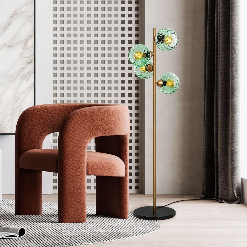 Подна ламба Opviq Benek-15-14545, 36x36x135 см, IP20, златно-зелена боја